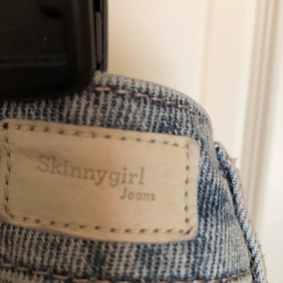 Denim Blue Mini Skirt SKINNY-GIRL JEANS Studded Party Festival Streetwear Micro - Picture 7 of 8